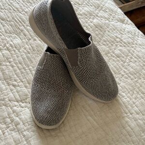 Gray Knit Slip-On Flats